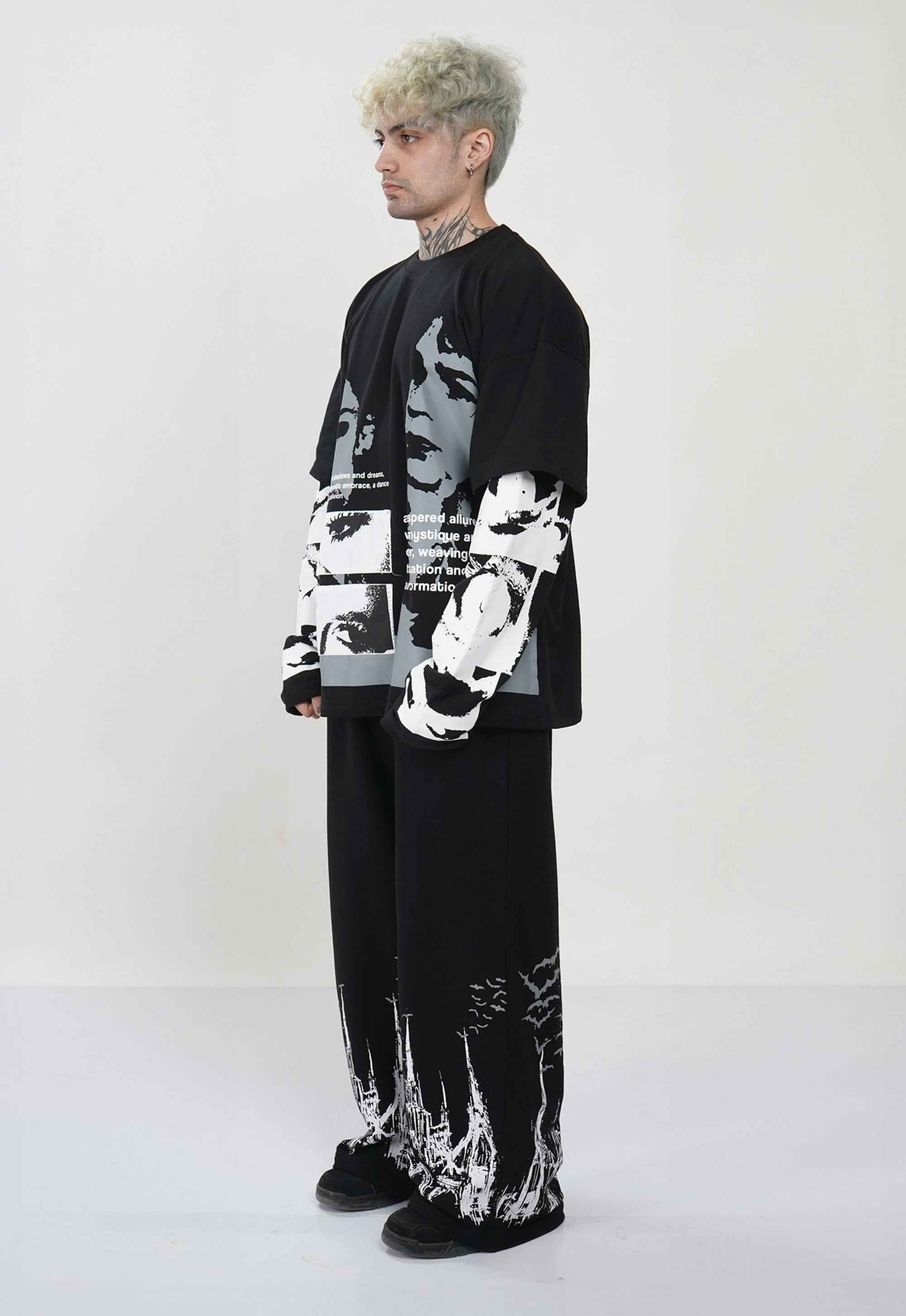 Shadow Edition Set close-up detail – Hymns Wear matching set, XS/S–XS/XXL