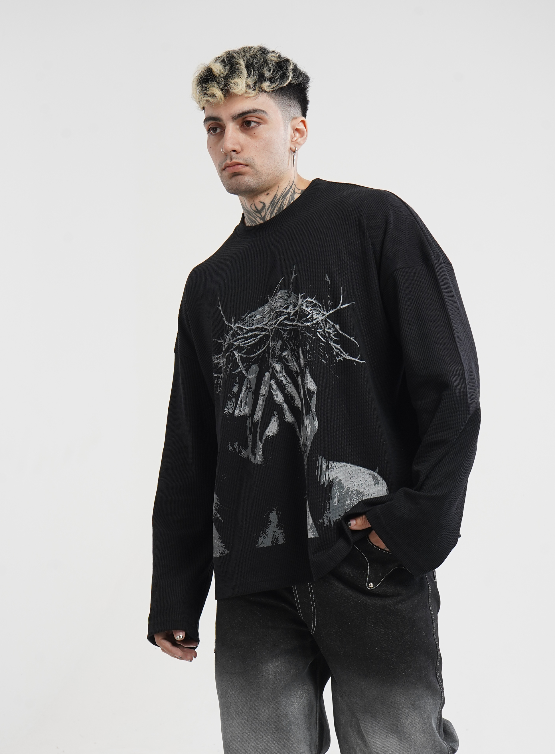 Saint Grief Edition by Hymns Wear – hero product shot, sizes XS to XL